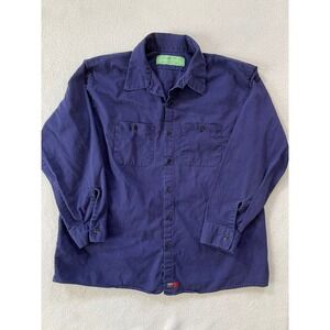 Red Kap Mens XXL Long Sleeve Work Shirt Navy Blue Cotton Twill Utility SC30NV6